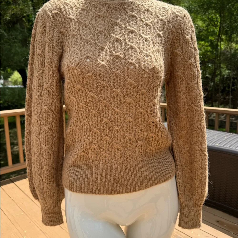 J. Crew Cable Knit Tan Sweater size XS - Picture 2 of 10